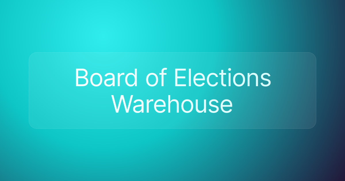 Board of Elections Warehouse