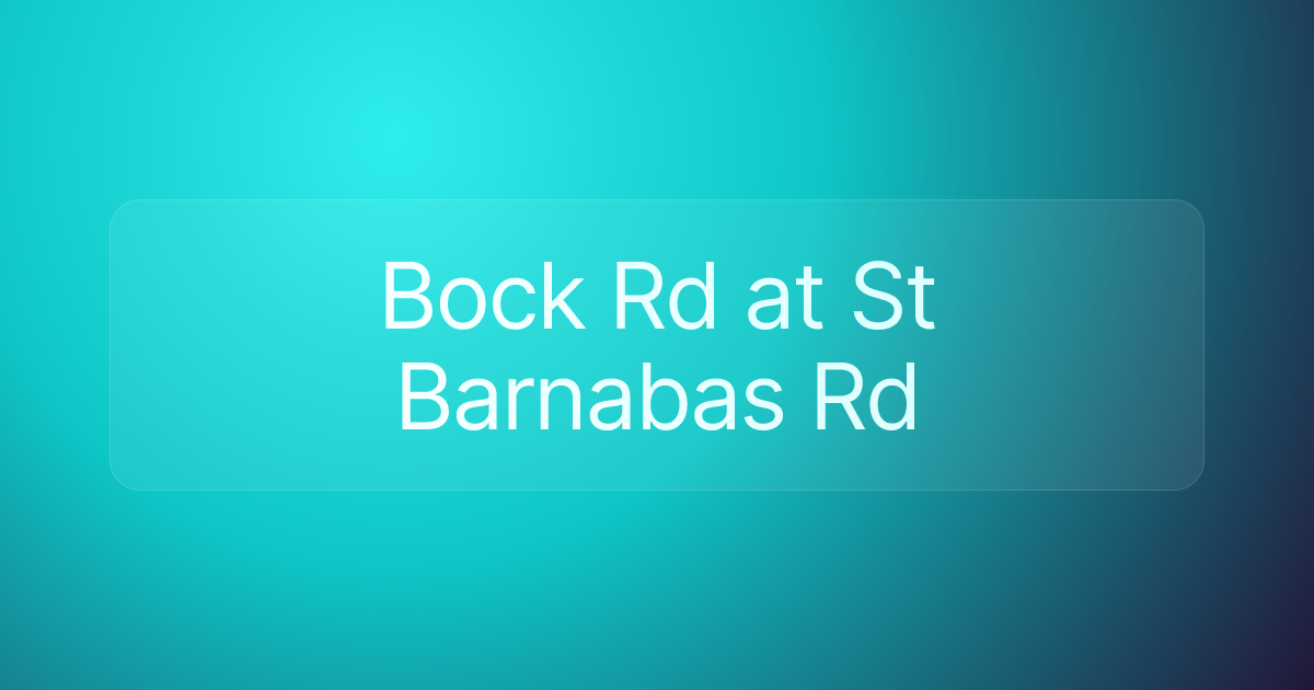 Bock Rd at St Barnabas Rd