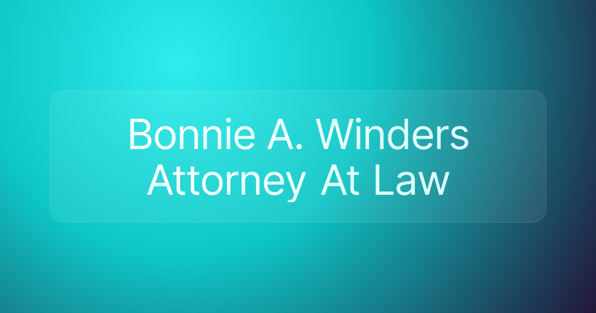Bonnie A. Winders Attorney At Law
