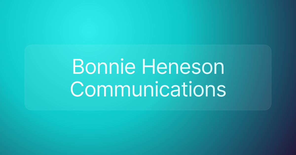 Bonnie Heneson Communications