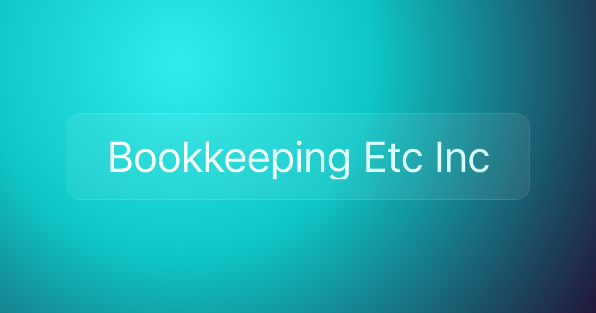 Bookkeeping Etc Inc