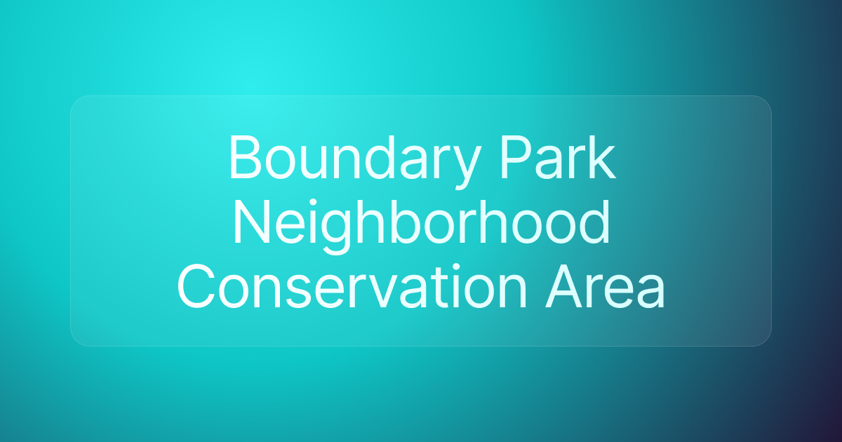 Boundary Park Neighborhood Conservation Area