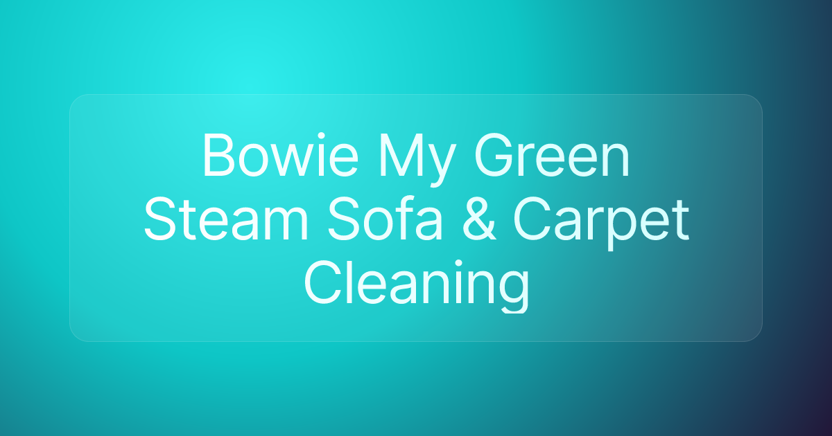Bowie My Green Steam Sofa & Carpet Cleaning