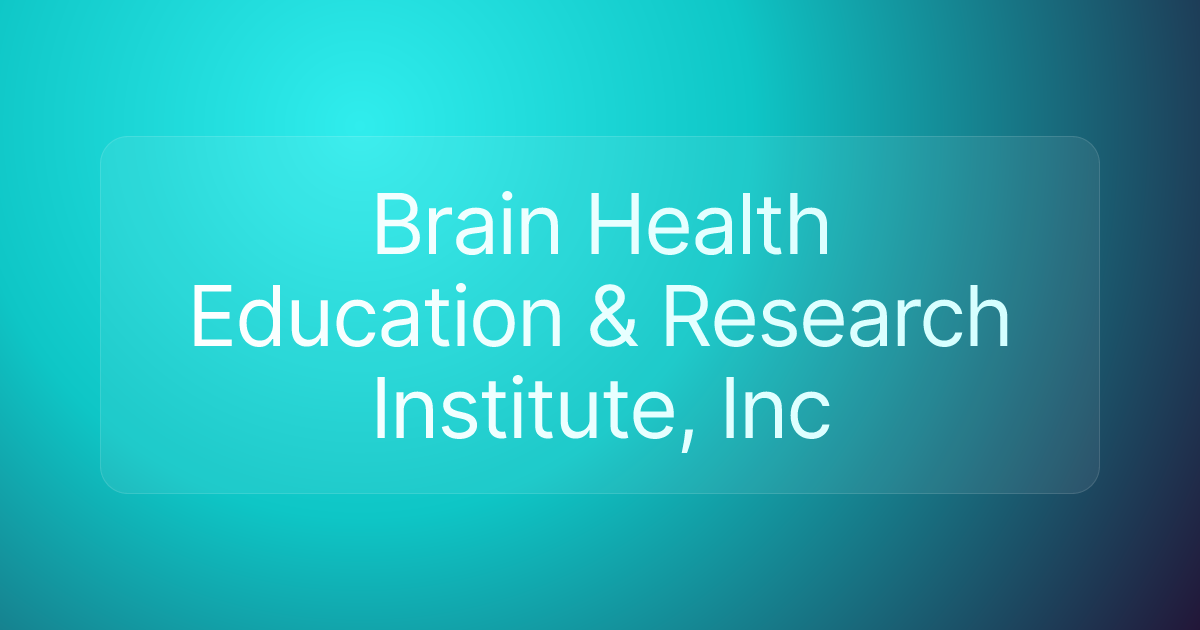 Brain Health Education & Research Institute, Inc