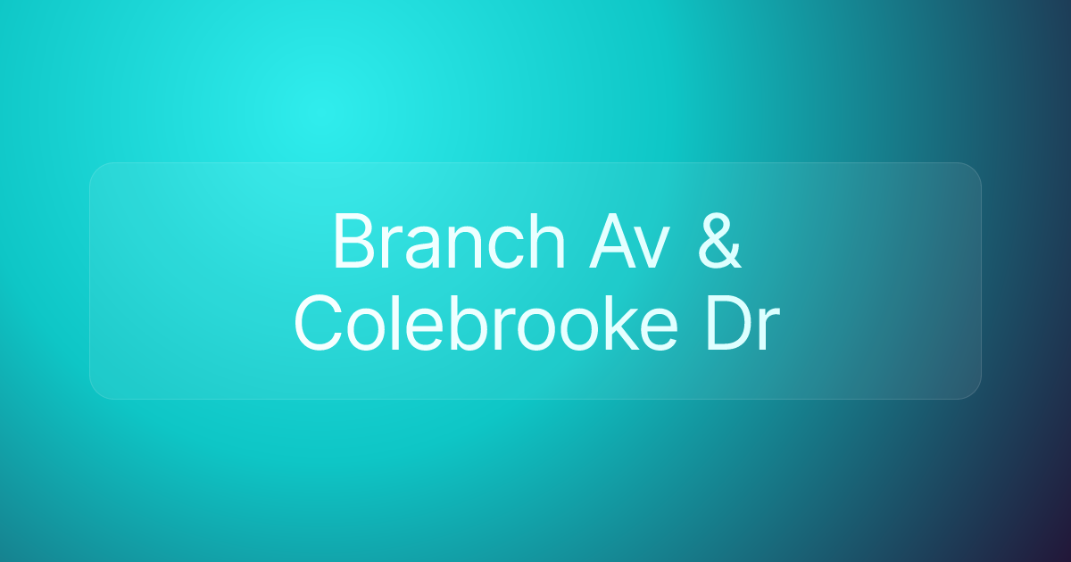 Branch Av & Colebrooke Dr