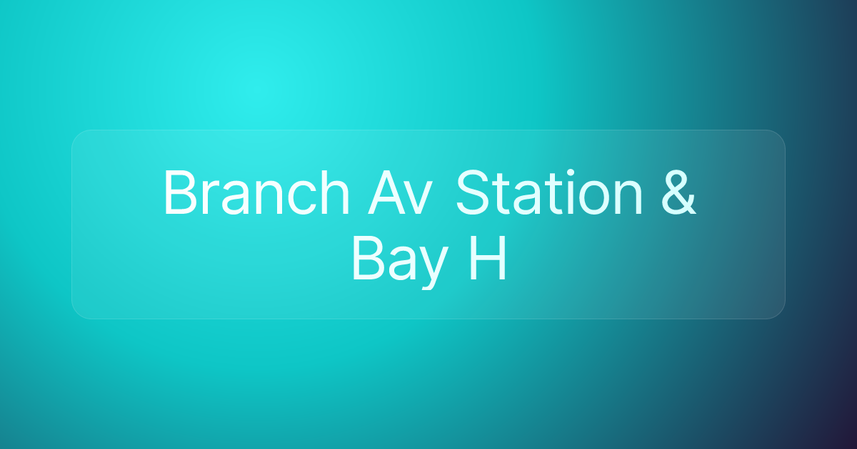 Branch Av Station & Bay H