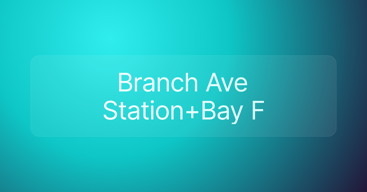 Branch Ave Station+Bay F