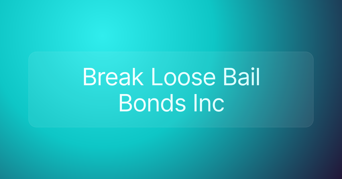 Break Loose Bail Bonds Inc
