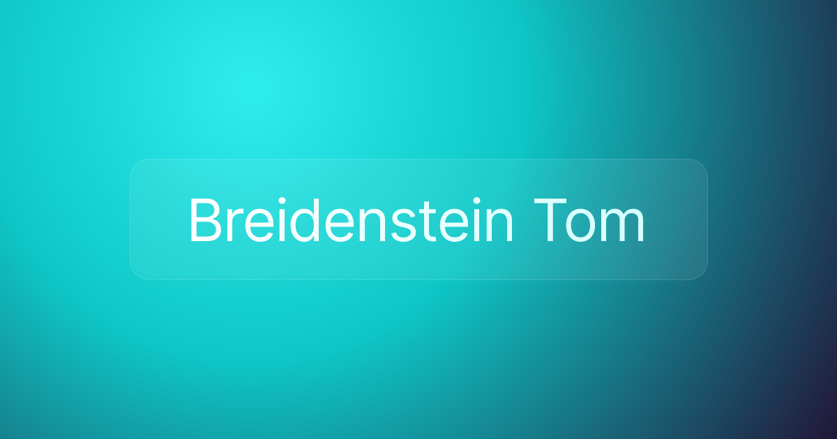 Breidenstein Tom