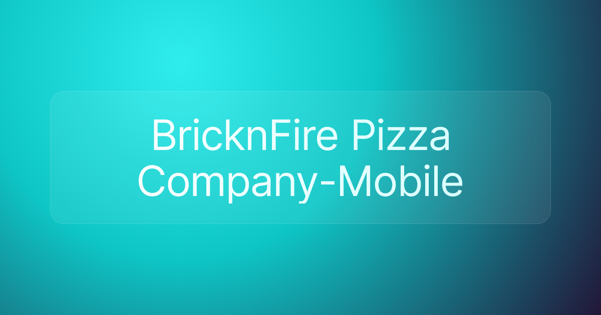 BricknFire Pizza Company-Mobile