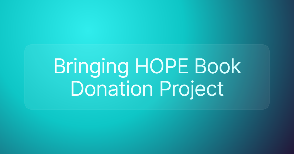 Bringing HOPE Book Donation Project