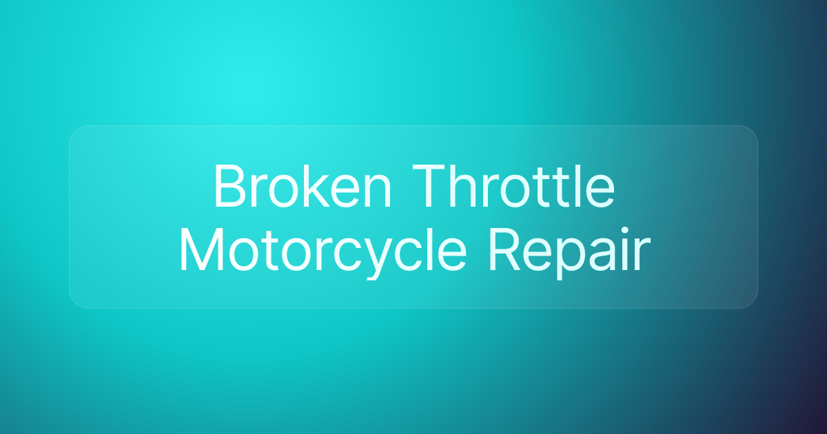 Broken Throttle Motorcycle Repair