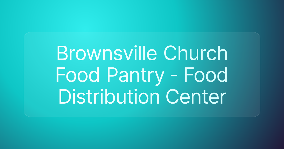 Brownsville Church Food Pantry - Food Distribution Center
