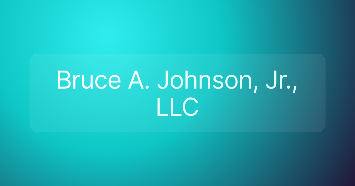 Bruce A. Johnson, Jr., LLC