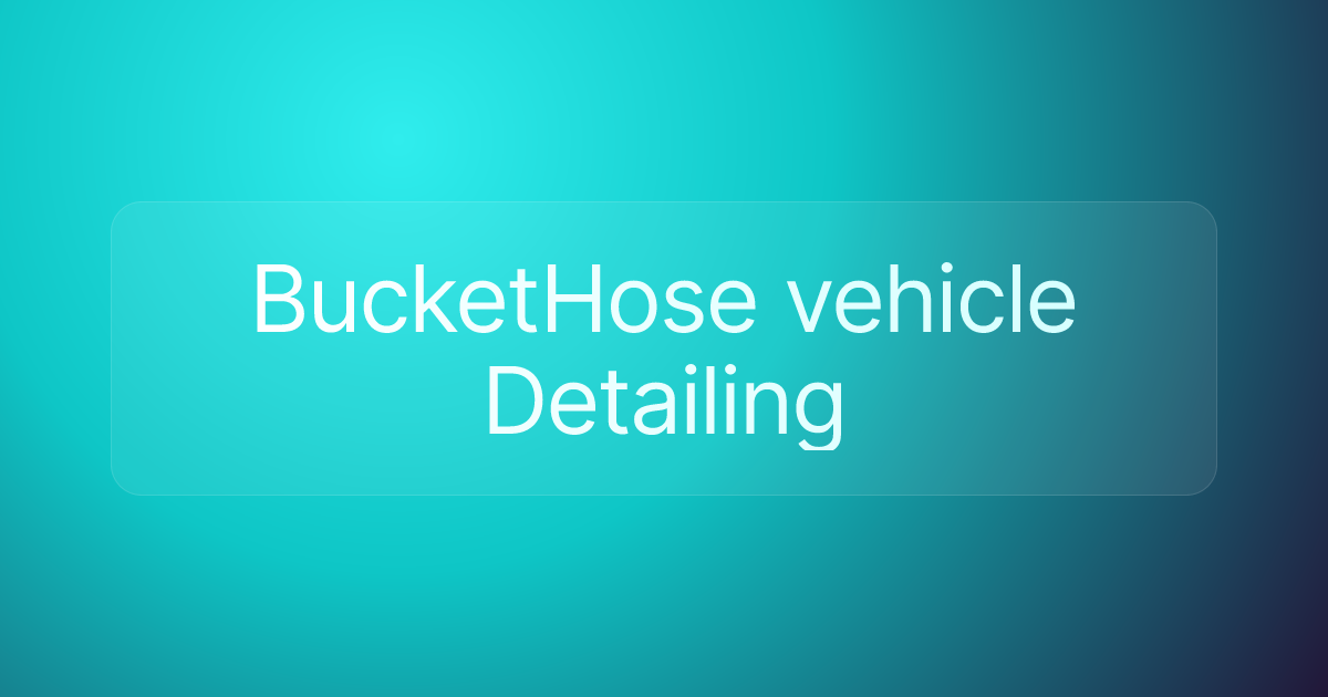 BucketHose vehicle Detailing