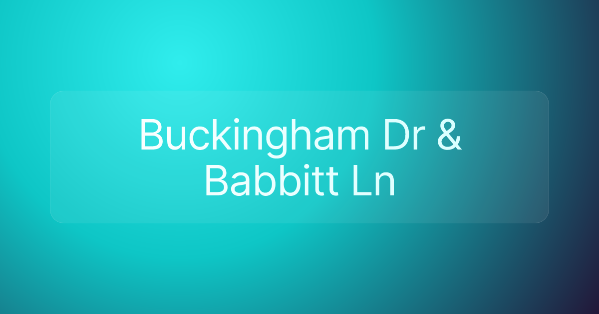 Buckingham Dr & Babbitt Ln