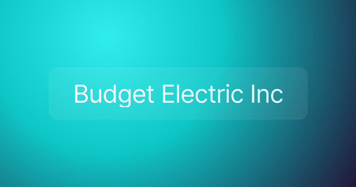 Budget Electric Inc