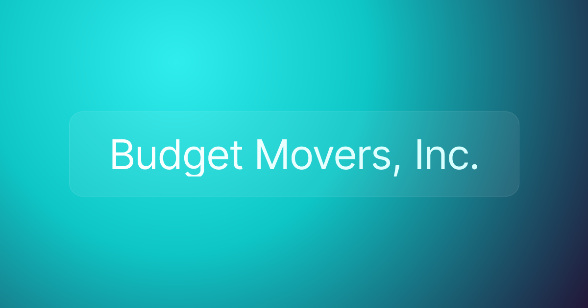 Budget Movers, Inc.