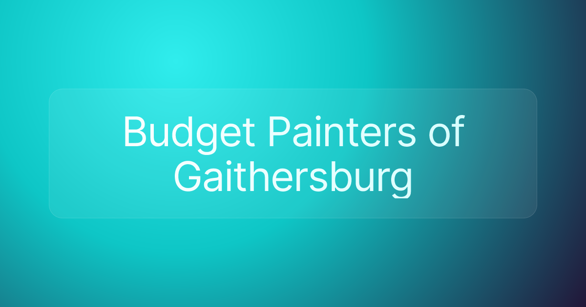 Budget Painters of Gaithersburg
