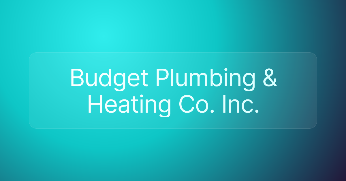 Budget Plumbing & Heating Co. Inc.