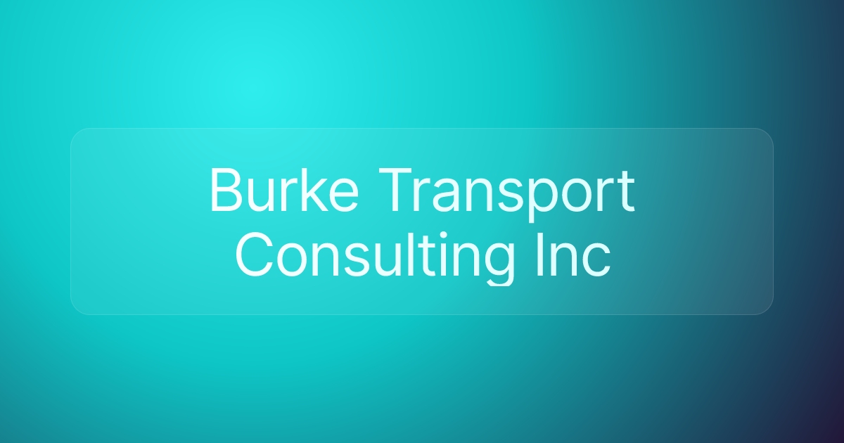 Burke Transport Consulting Inc