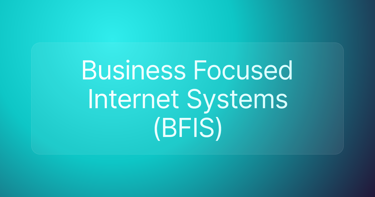 Business Focused Internet Systems (BFIS)