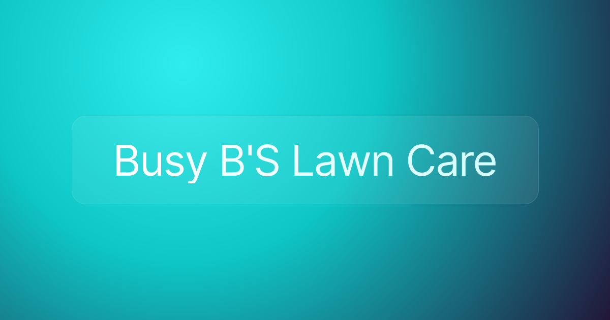 Busy B'S Lawn Care