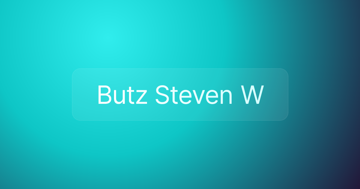 Butz Steven W