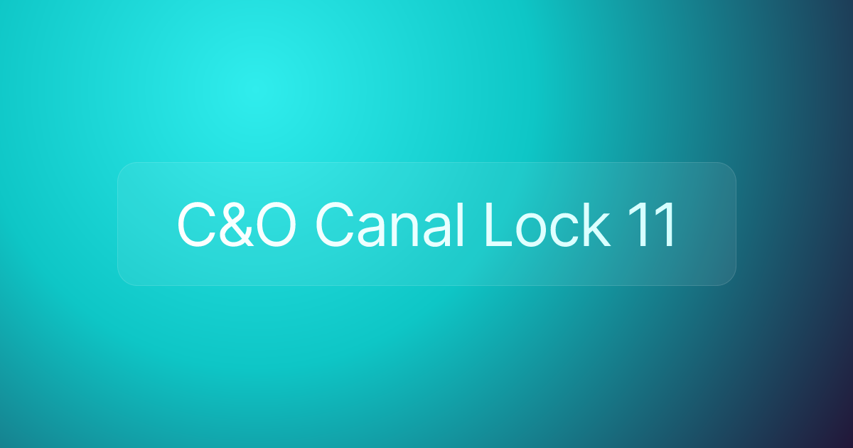 C&O Canal Lock 11
