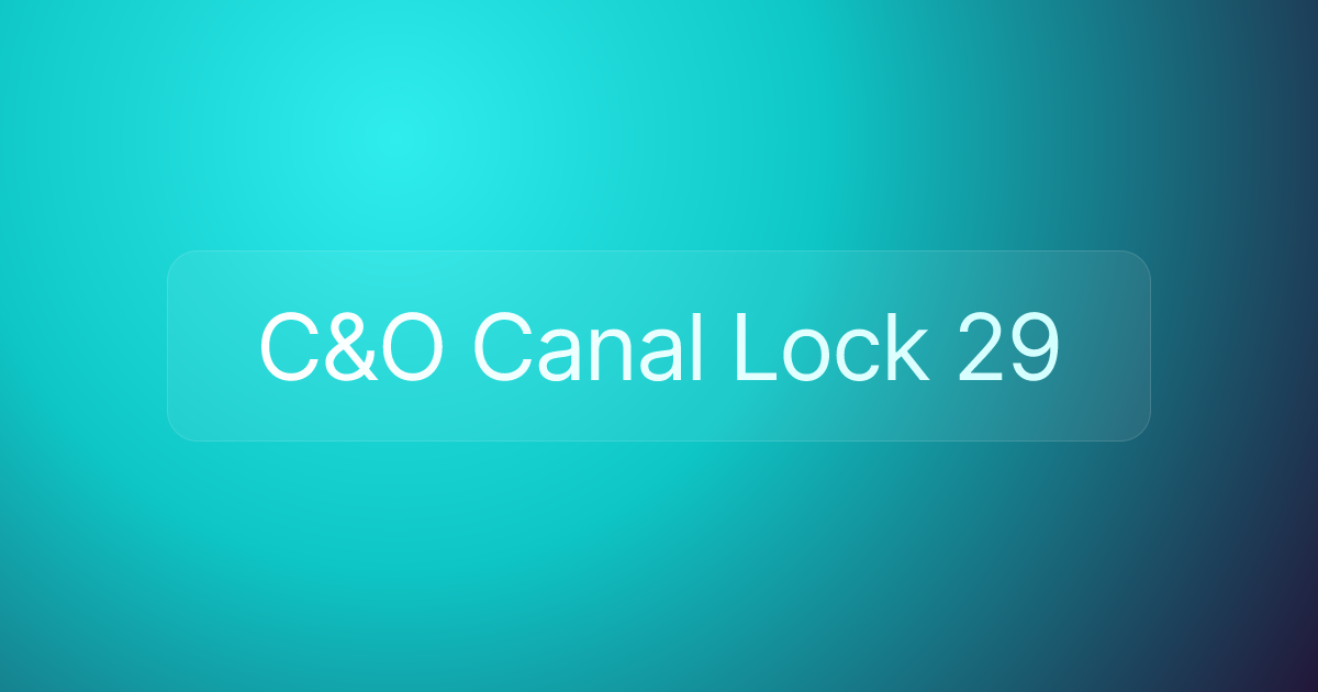 C&O Canal Lock 29