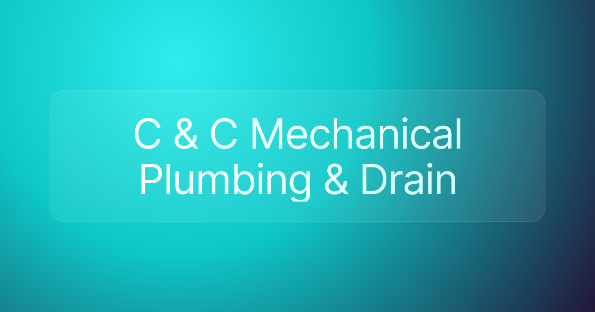 C & C Mechanical Plumbing & Drain