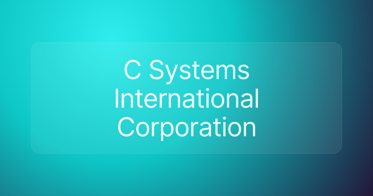 C Systems International Corporation