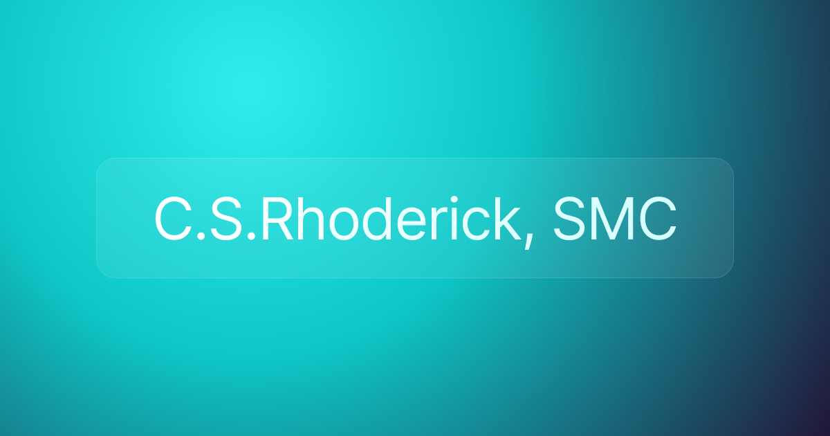 C.S.Rhoderick, SMC