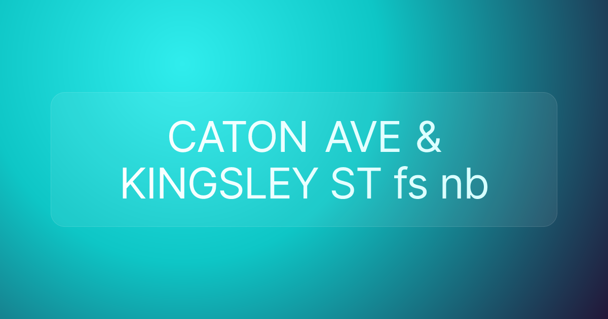 CATON AVE & KINGSLEY ST fs nb