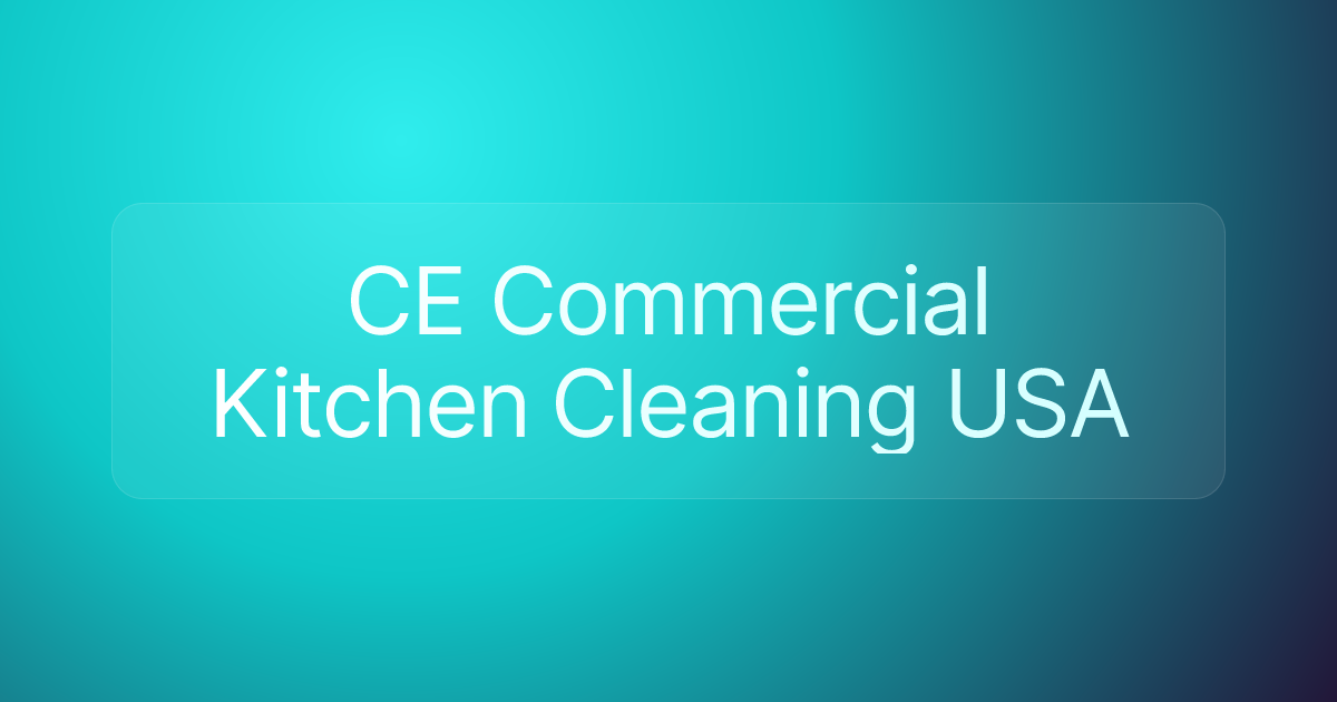 CE Commercial Kitchen Cleaning USA