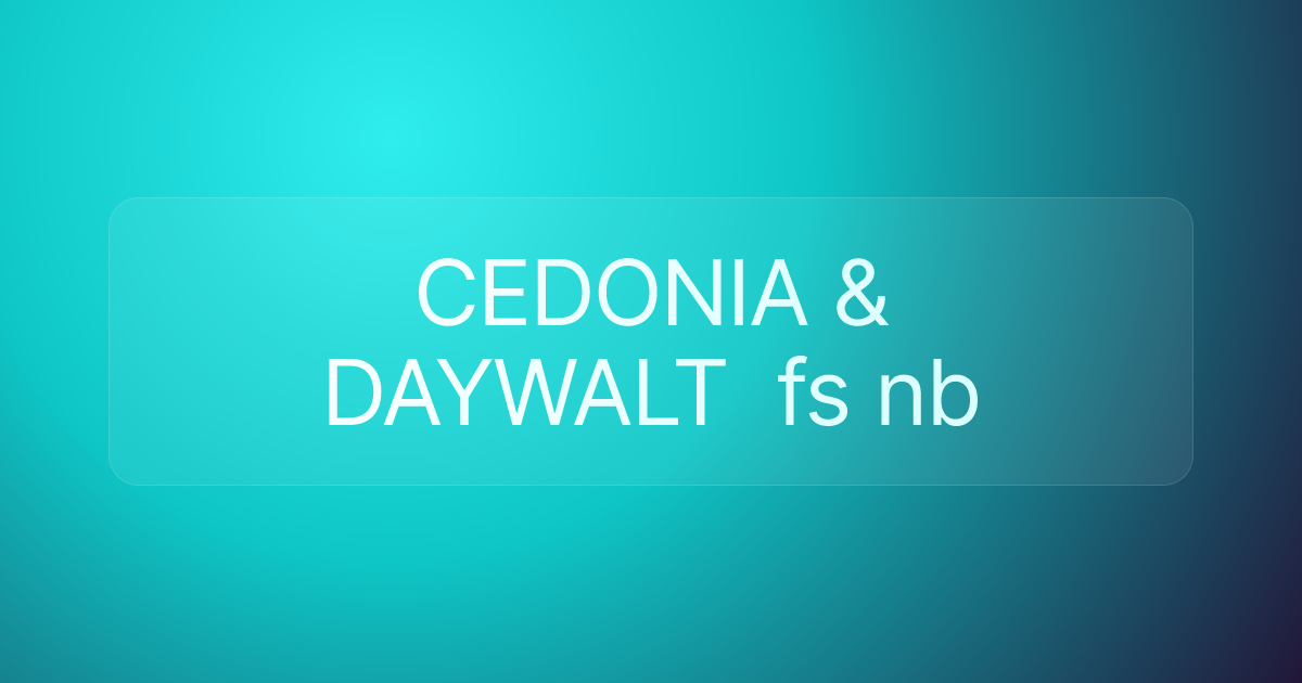 CEDONIA & DAYWALT fs nb