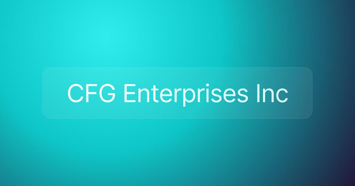 CFG Enterprises Inc