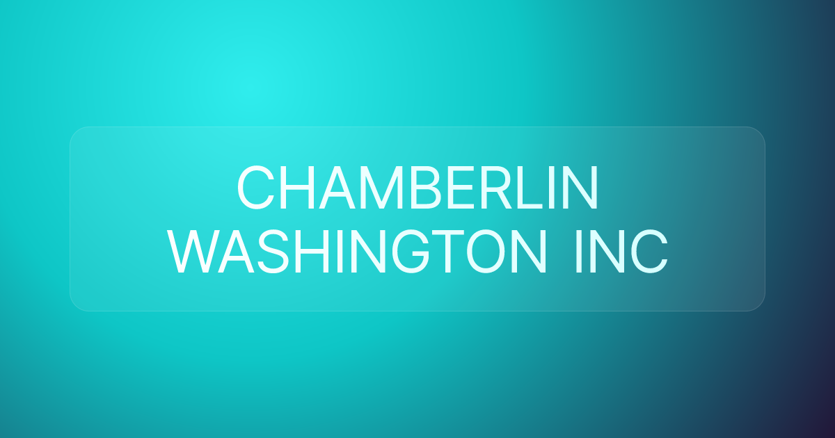 CHAMBERLIN WASHINGTON INC