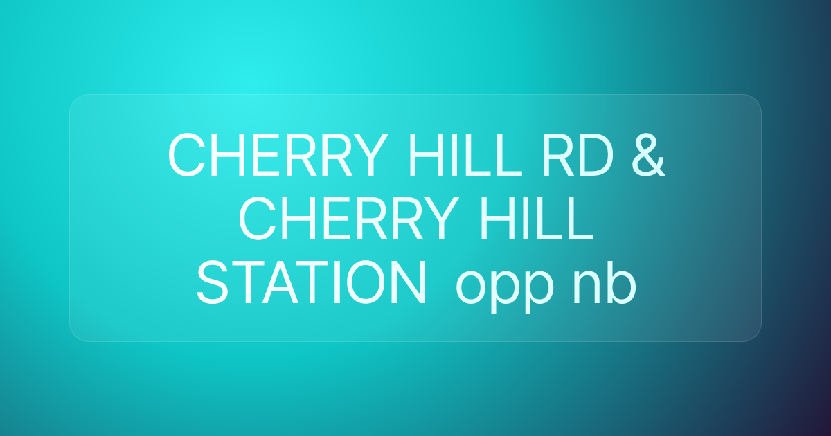 CHERRY HILL RD & CHERRY HILL STATION opp nb