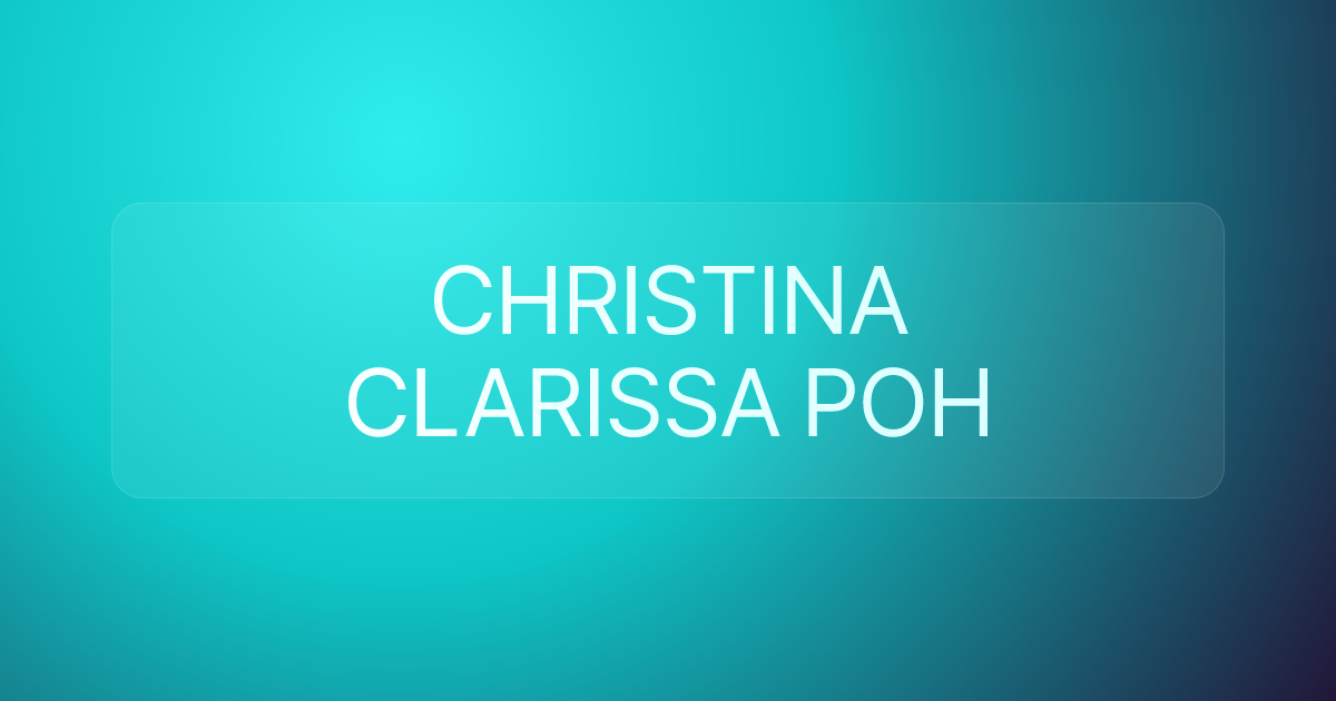 CHRISTINA CLARISSA POH