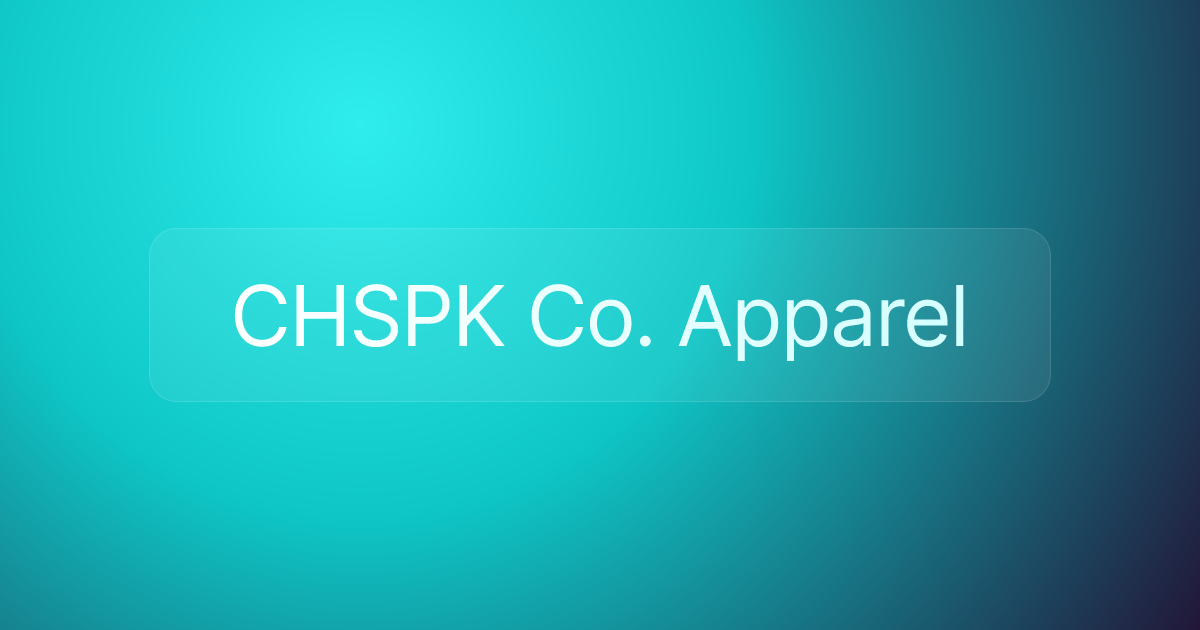 CHSPK Co. Apparel