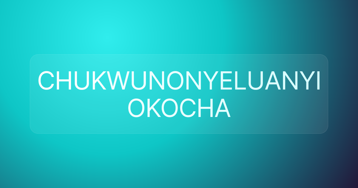CHUKWUNONYELUANYI OKOCHA