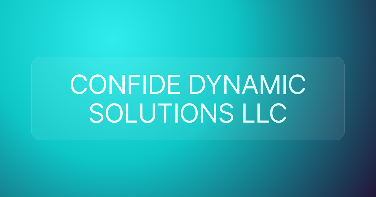 CONFIDE DYNAMIC SOLUTIONS LLC