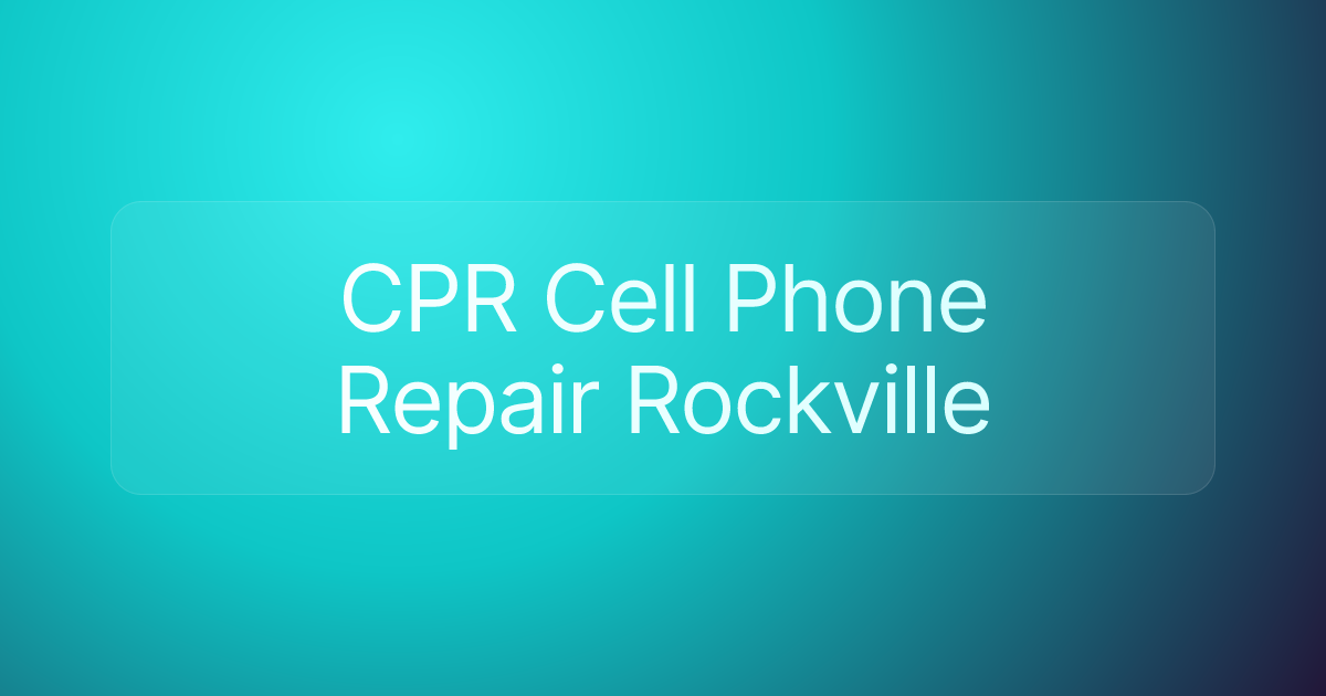 CPR Cell Phone Repair Rockville