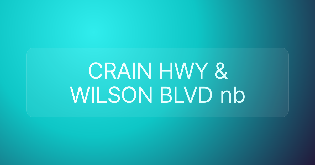 CRAIN HWY & WILSON BLVD nb