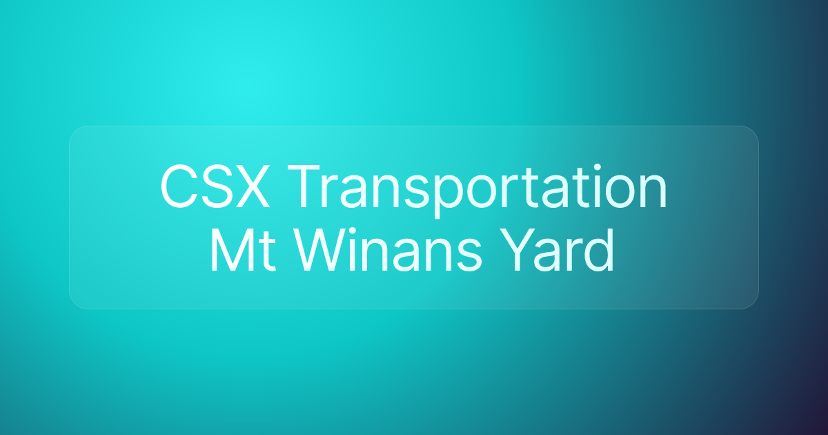 CSX Transportation Mt Winans Yard