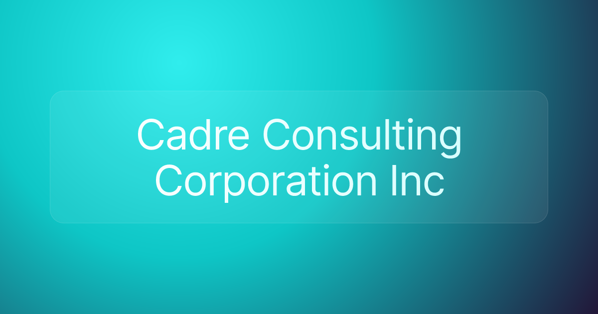 Cadre Consulting Corporation Inc