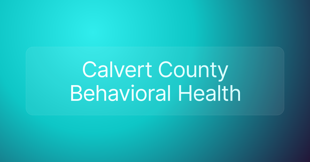 Calvert County Behavioral Health