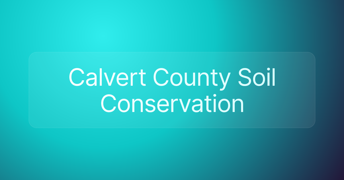 Calvert County Soil Conservation