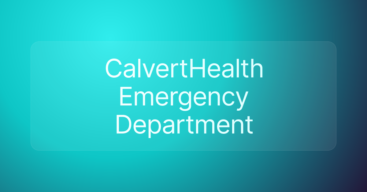 CalvertHealth Emergency Department